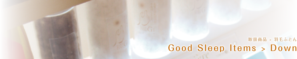 Good Sleep Items ｜ 取扱商品｜Down　羽毛ふとん
