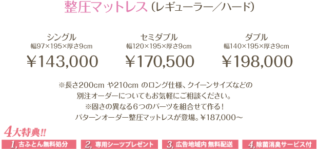 整圧マットレス価格表